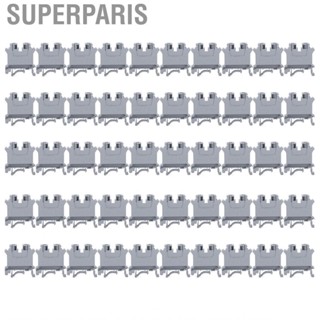 Superparis 50Pcs Terminal Block DIN Rail Mount Copper Combination Terminals 76A 800V UK‑10N