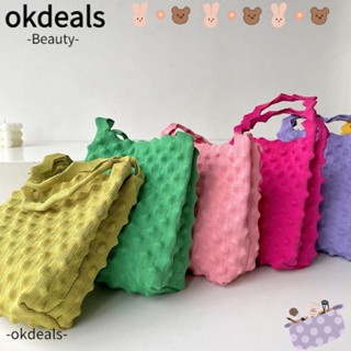 Okdeals กระเป๋าถือ กระเป๋าสะพายไหล่ แฮนด์เมด สีแคนดี้ สําหรับผู้หญิง