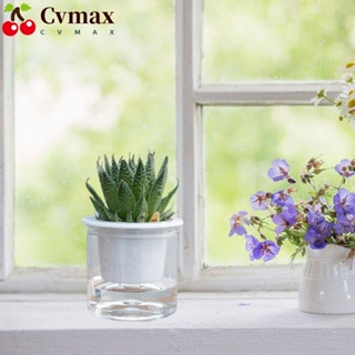 Cvmax กระถางต้นไม้ไฮโดรโปนิก แบบพลาสติกใส อัตโนมัติ ทนทาน สําหรับรดน้ําต้นไม้ในร่ม