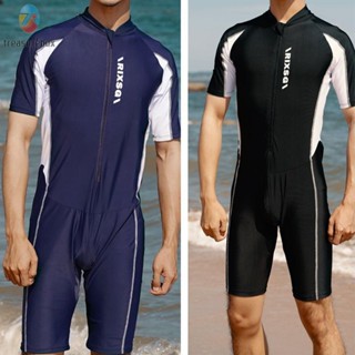 【TRSBX】Unisex Jumpsuit M-2XL Men Professional Rash Short Sleeve Siamese Surfing