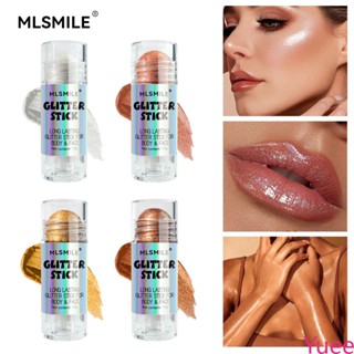 Mlsmile High-gloss Stick Pearlescent Body Sequins กระจ่างใสทั้งร่างกายกระจ่างใสผิวหน้าสามมิติ High-gloss ครีม Glitter Powder แต่งหน้า yuee