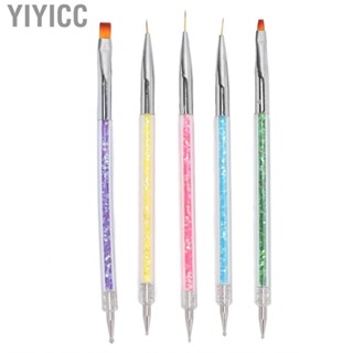 Yiyicc 5pcs Nail Art Brush Home Salon Portable Double Headed Painting  Line LJ4