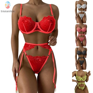 【TRSBX】Womens Underwear All Seasons Bikini Breathable Mesh Panties Set Polyester