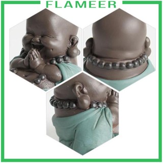 [Flameer] ฟิกเกอร์รูปปั้นพระพุทธรูปหัวเราะน่ารัก สีน้ําตาล สําหรับตกแต่งโต๊ะทํางาน