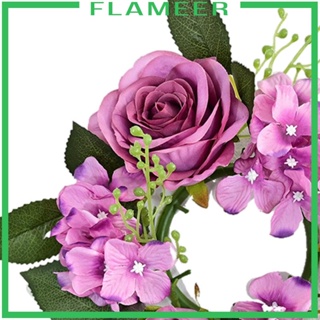 [Flameer] พวงหรีดเทียนประดิษฐ์ ลายดอกไม้ ขนาด 7.87 นิ้ว สําหรับตกแต่งงานแต่งงาน ปาร์ตี้ฮาโลวีน อีสเตอร์