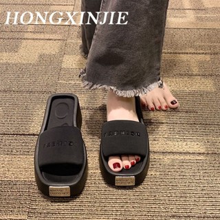 HONGXINJIE รองเท้าแตะ รองเท้าแฟชั่น สะดวกสบาย ฟชั่น ด้านล่างหนา 2023 ใหม่ B28G1BE 34Z230823