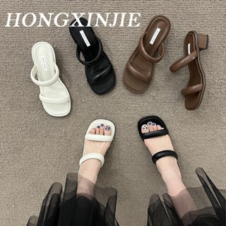 HONGXINJIE รองเท้าแตะ รองเท้าแฟชั่น สะดวกสบาย ฟชั่น ด้านล่างหนา 2023 ใหม่ B28G06G 34Z230823