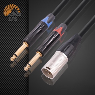 【LDS-th】สายเคเบิลโมโน ตัวผู้ 3pin XLR เป็นตัวผู้ 6.35 มม. คู่ TS