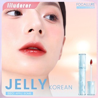 Focallure Jelly Watery Lip Tint Glossy Plump High Pigment Long Wear Lip Gloss น้ำหนักเบาไม่เหนียวเหนอะหนะผู้หญิงแต่งหน้า HO