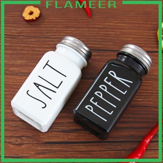 [Flameer] กระปุกแก้วใส่เครื่องเทศ พริกไทย แบบเติมได้ สีดํา และสีขาว 2 ขวด