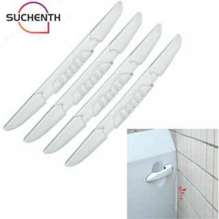 Suchenth 4 ชิ้น ที่ป้องกันขอบประตูรถยนต์ สากล ทนทาน PVC ป้องกันกันชนประตูอัตโนมัติ