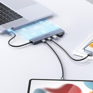 Moon อะแดปเตอร์ฮับ USB C TypeC 4 พอร์ต 10Gbps ความเร็วสูง PD100W อลูมิเนียมอัลลอย