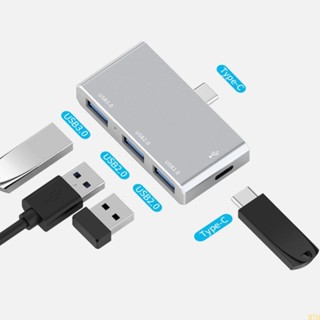 Moon อะแดปเตอร์แยก ความเร็วสูง 4 in 1 USB Type-C เป็น USB 3 0 2 0 4 พอร์ต สําหรับแล็ปท็อป PC