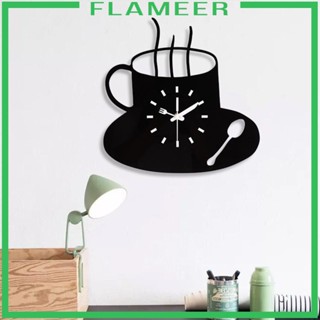 [Flameer] นาฬิกาแขวนผนัง 12 นิ้ว ใช้แบตเตอรี่ สีดํา 30x30 ซม. สําหรับร้านอาหาร