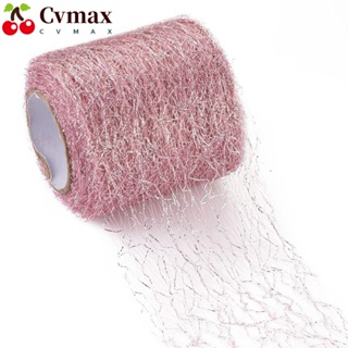 Cvmax ริบบิ้นลูกไม้ รูใหญ่ 3 นิ้ว 20 หลา สีชมพู สําหรับตกแต่งพื้นหลัง 1 ม้วน