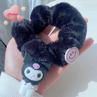 SANRIO Purelove&gt; ยางรัดผม ผ้ากํามะหยี่ขนนิ่ม ลายการ์ตูนอนิเมะ Kulomi Melody Back Of Head น่ารัก สําหรับเด็กผู้หญิง