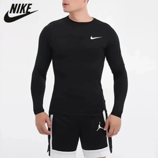 Nike ของแท้ 100% เสื้อแขนยาว รัดรูป แห้งเร็ว สําหรับผู้ชาย เหมาะกับการวิ่ง เล่นกีฬา ฟิตเนส BV5589