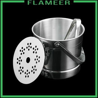 [Flameer] ถังน้ําแข็งสเตนเลส อเนกประสงค์ 1 ลิตร สะดวกสบาย พร้อมที่จับ