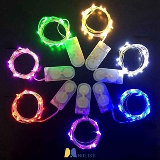 3 เมตร 30 Led ปุ่มเซลล์ขับเคลื่อนไฟ String เงินทองแดงลวด Night โคมไฟ Fairy ไฟคริสต์มาส Lampu MOLISA