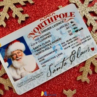 2023 Navidad Xmas Santa Clausใบอนุญาตเที่ยวบินการ์ดของเล่นสำหรับเด็กคริสต์มาสอีฟใบอนุญาตขับรถสร้างสรรค์ตลกคริสต์มาสของขวัญMOLISA