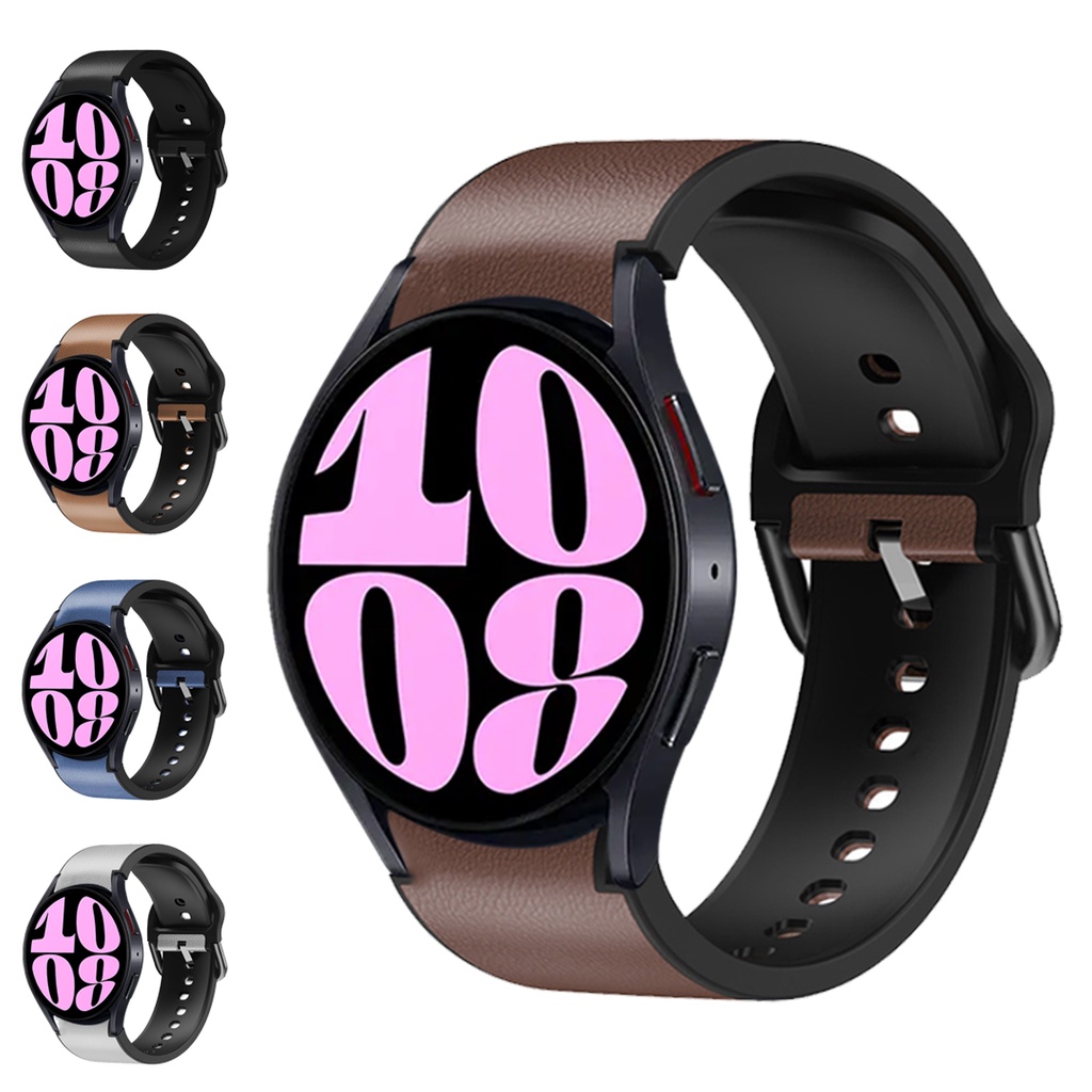 สายนาฬิกาข้อมือหนังแท้ แบบนิ่ม สไตล์ธุรกิจ สําหรับ Samsung Galaxy Watch 6 5 4 40 มม. 44 มม. 6 4 Classic 5Pro