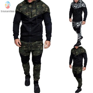 【TRSBX】Mens Jogging Set Sweatshirt Sweatsuit Zip-Up Sweat Suit Cardigan Casual