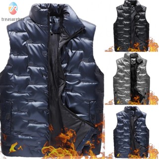 【TRSBX】Men Vest Casual Workwear Comfortable Zip Cotton Winter Jacket Overcoat