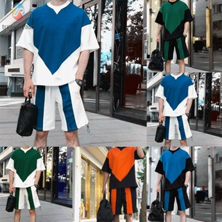 【TRSBX】Polyester Mens T Shirt and Shorts Set Stylish Short Sleeves Trendy Look