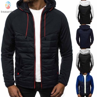 【TRSBX】Men Coat Coat Sweatshirt Polyester Quilted Thick Outwear Puffer Tops Coat