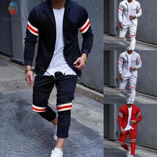 【TRSBX】Men Tops Men Tracksuit Winter Full Zip Up Gym Long Men Mens Pants Slim Fit