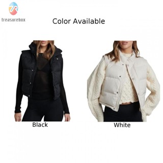 【TRSBX】Women Women Warm Vest Stand Collar Vest Vests For Women And Button Design