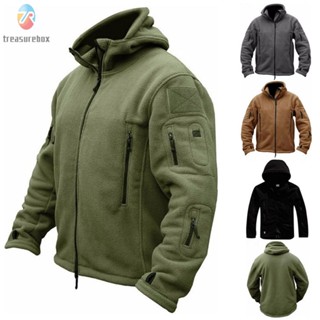 【TRSBX】Jacket Mens Jacket Breathable Casual Full-Zip Up Hiking Hooded Fleece