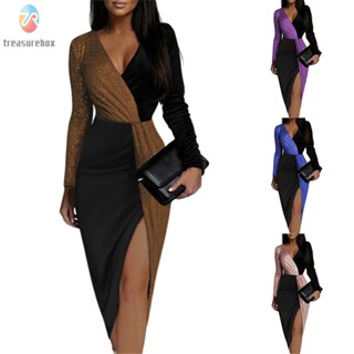 【TRSBX】Women Dress Bodycon Cocktail Dress Cotton Blend Elegant Evening Dress Ladies