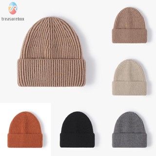 【TRSBX】Cap Thick Unisex Warm Winter Womens Fashion Knit Cap Knitted Solid Color