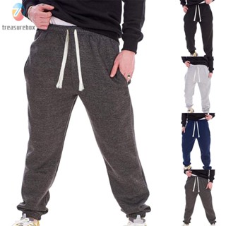 【TRSBX】Mens Pants Elastic Fleece Jogger Jogging Long Solid Sweatpants Waist Warm