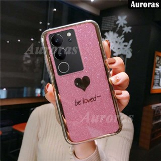 เคสโทรศัพท์มือถือโลหะ ชุบไฟฟ้า กันกระแทก ลายหัวใจ เรียบง่าย สําหรับ VIVO V29E V29 Pro V29E V29E