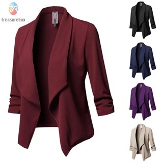 【TRSBX】New Quality Women Blazer Outwear Coat Collar Jacket Ladies Lady Polyester