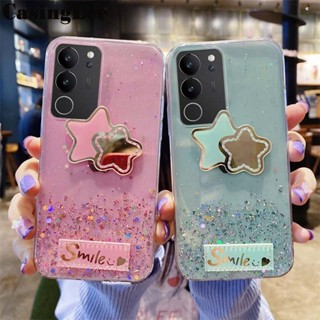 เคสโทรศัพท์มือถือ แบบใส ลายดาวห้าแฉก ประดับกลิตเตอร์ พรีเมี่ยม สําหรับ VIVO V29 Pro V29E V29E V29 Pro