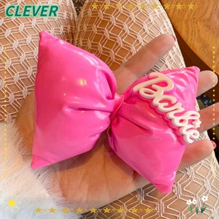 Clever กิ๊บติดผม ประดับโบว์ ขนาดใหญ่ สีชมพู แฟชั่นหรูหรา สําหรับตุ๊กตาบาร์บี้