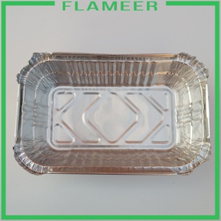 [Flameer] กระทะฟอยล์อลูมิเนียม แบบใช้แล้วทิ้ง ขนาด 700 มล. 20x13x5 ซม. สําหรับย่างบาร์บีคิว 10 แพ็ก