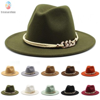 【TRSBX】For Women Men Panama Hat Retro Fall Wool Felt Fedora Hats Winter Women