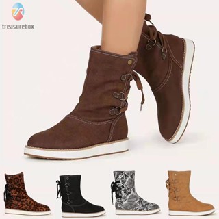 【TRSBX】Women Shoes Winter Walking Boots Ankle Shoes Flat Cotton Shoes Non-slip