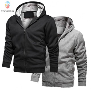 【TRSBX】Men Men Hoodie Jacket Workwear Outerwear Sweatshirt Thick Classic Coat