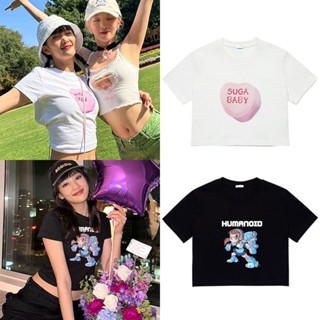 เสื้อยืดแขนสั้นลําลอง คอกลม ผ้าฝ้าย พิมพ์ลาย Kpop G-Idle Minnie CROP Top สําหรับผู้ชาย และผู้หญิง