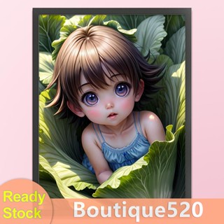 [boutique520.th] ชุดปักครอสสติตช์ ผ้าฝ้าย พิมพ์ลายเด็กผู้หญิงตัวเล็ก 11CT