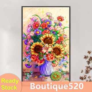 [boutique520.th] ชุดปักครอสสติตช์ ผ้าฝ้าย พิมพ์ลายดอกทานตะวัน 11CT ขนาด 40x65 ซม.