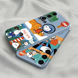 ฟิล์มแข็ง เคส สําหรับ Samsung Galaxy S23 Plus Ultra S22 S21 S20 FE Note9 Note 10 Plus Pro โค้งงอ เคสโทรศัพท์ Snoopy เลนส์ ป้องกัน พลาสติก เคส