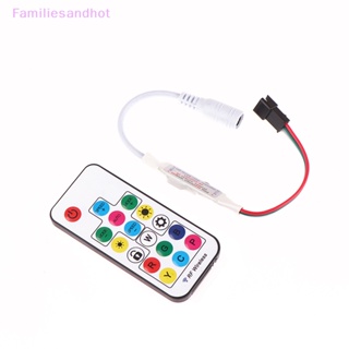 Familiesandhot&gt; รีโมตคอนโทรล LED 3Pin Mini RF DC5-24V 17Keys สําหรับ WS2812B WS2811