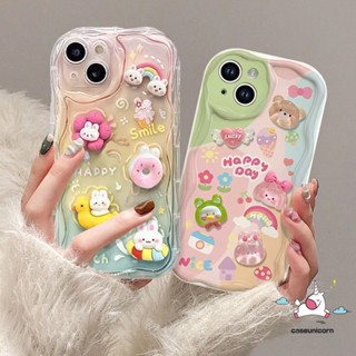 เคสโทรศัพท์มือถือ ลายการ์ตูนหมี กระต่าย ดอกไม้ 3D ไล่โทนสี หลากสี สําหรับ Infinix Hot 10Lite 30 12 8 9 10 11 20 Play Hot 8 30i 9 Smart 6 5 6Plus 7 Note 12 G96