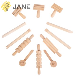 Jane ชุดเครื่องมือแสตมป์ไม้ 12 แบบ สําหรับงานศิลปะ 12 ชิ้น